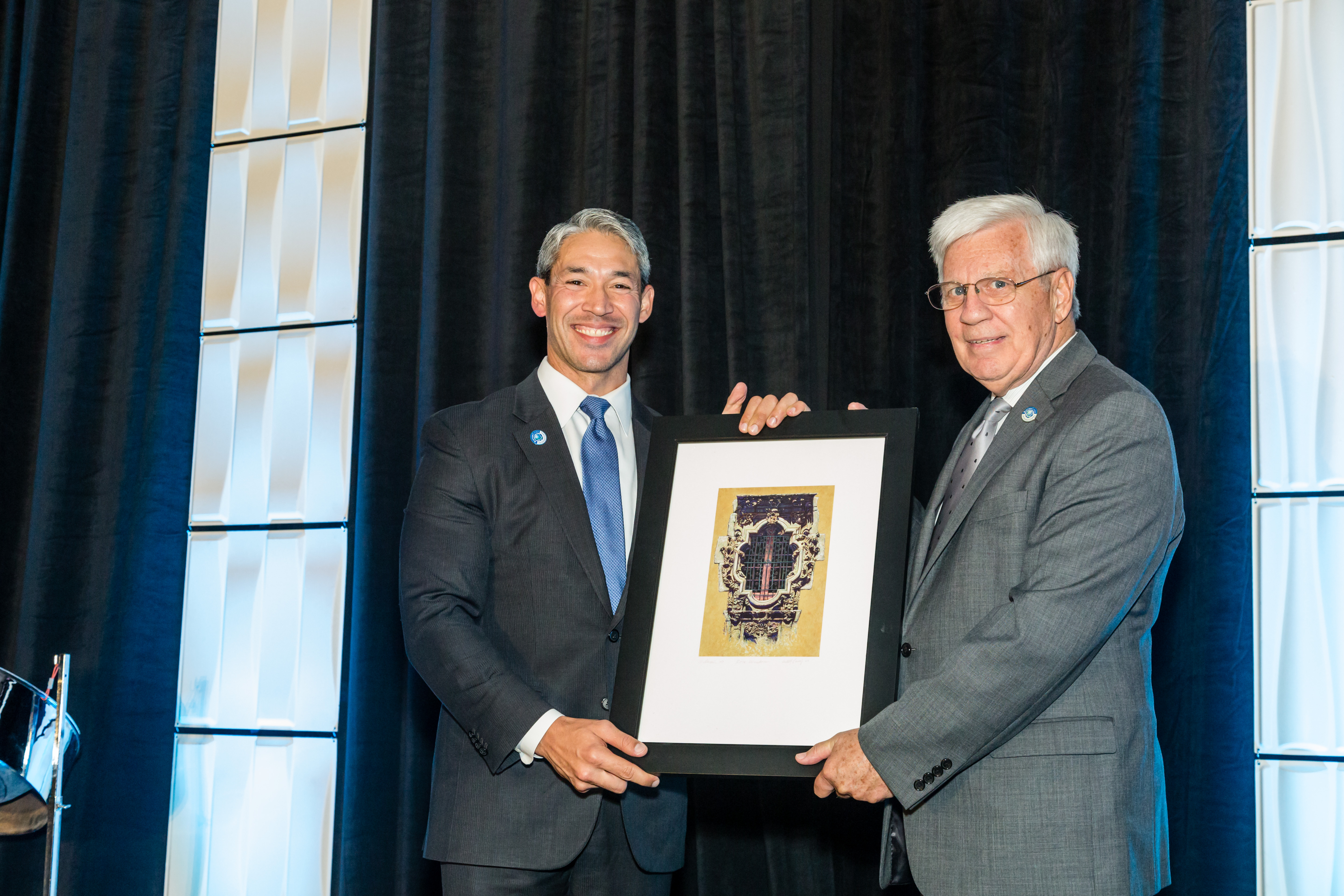 Ron Nirenberg Gives Special Gift to Tim Quigley for Service